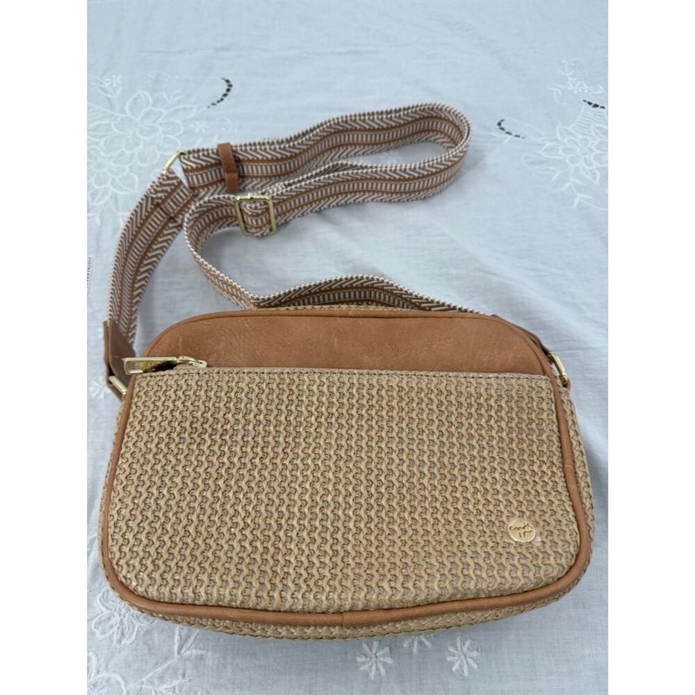 Inicat Bag Woven Straw Crossbody Bag Tan Summer Boho Beach